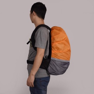 2 PCS Outdoor Mountaineering Color Matching Luminous Backpack Rain Cover, Size: XL 58-70L(Gray + Orange)