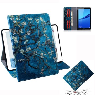 Apricot Blossom Pattern Horizontal Flip Leather Case for Huawei MediaPad M5 Lite 8 / Honor Tab 5, with Holder & Card Slot & Wall