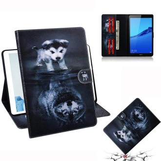 Wolf and Dog Pattern Horizontal Flip Leather Case for Huawei MediaPad M5 Lite 8 / Honor Tab 5, with Holder & Card Slot & Wallet