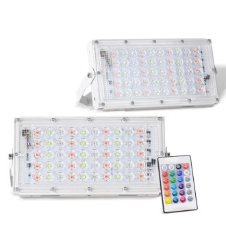 50W LED RGB Waterproof Ultra-light Outdoor Flood Light with Remote Control