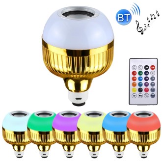 12W Smart Wireless Bluetooth Speaker Music Playing Dimmable LED Bulb , USB Charging with Remote Control & Hook(Colorful Light)