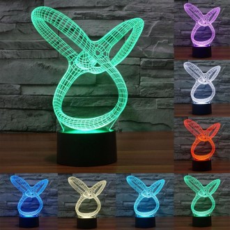 Abstract Style 3D Touch Switch Control LED Light , 7 Color Discoloration Creative Visual Stereo Lamp Desk Lamp Night Light