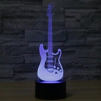 Electric Guitar Shape 3D Touch Switch Control LED Light , 7 Color Discoloration Creative Visual Stereo Lamp Desk Lamp Night Ligh