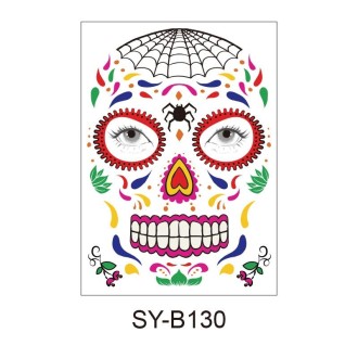 Waterproof And Sweat Proof Of The Dead Masquerade Party Temporary Stickers Halloween Face Tattoo Stickers(SY-B130)