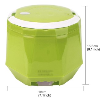 OUSHIBA Car Auto C3 Mini Multi-function Rice Cooker 12V 1.3L Volume for Rice Soup Noodles Vegetable Dessert(Green)