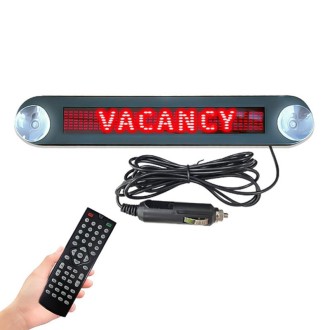 DC 12V Car LED Programmable Showcase Message Sign Scrolling Display Lighting Board with Remote Control(Red Light)