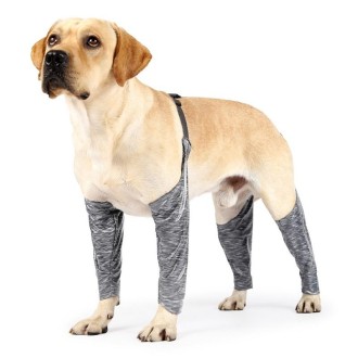 Dog Outdoor Four-Legged Pants Pet Waterproof & Dirt-Proof Sling Leg Cover, Size: M(Gray)