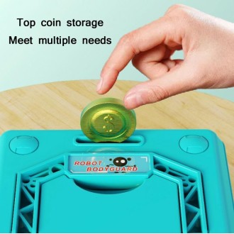 Children Cartoon Simulation Human Face Fingerprint Music Chinese British Switch Piggy Bank, Specification： Battery (Blue)