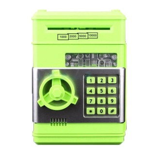 Password Safe Deposit Box Children Automatic Savings ATM Machine Toy, Colour: Green