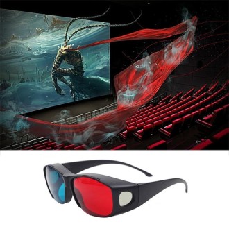 Red Blue 3D Glasses Anaglyph Framed 3D Vision Glasses for Game Stereo Movie Dimensional Glasses Plastic Glasses