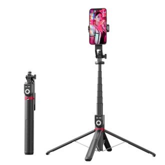 360-degree Rotating Foldable Bluetooth Selfie Sticks Live Stand, Spec: P225 TK (Single Clip)