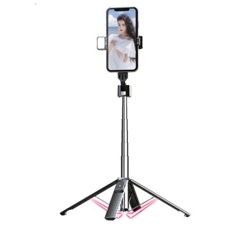 Phone Live Bracket Bluetooth Selfie Tripod, High: 102CM (Stainless Steel + Single Fill Light)