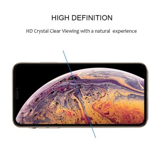 For iPhone XS Max 9H 2.5D Ultrathin Silk-screen Carbon Fiber Full Screen Protector Film(Black)