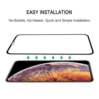 For iPhone XS Max 9H 2.5D Ultrathin Silk-screen Carbon Fiber Full Screen Protector Film(Black)