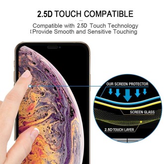 For iPhone XS Max 9H 2.5D Ultrathin Silk-screen Carbon Fiber Full Screen Protector Film(Black)