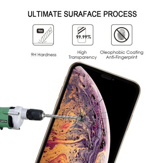 For iPhone XS Max 9H 2.5D Ultrathin Silk-screen Carbon Fiber Full Screen Protector Film(Black)