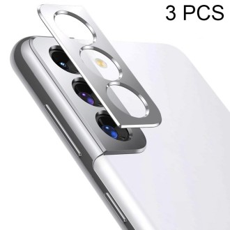 3 PCS Phone Camera Aluminum Alloy Film Rear Camera Protective Film For Samsung Galaxy S21 (Silver)