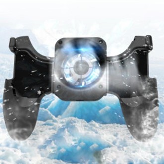 S-02 Six-finger Linkage Cool Wind Cooling Mobile Phone Gamepad with Bracket, Suitable for 4.7-6.5 inch Mobile Phones