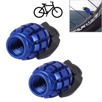 4 PCS Universal Grenade Shaped Bicycle Tire Valve Caps(Blue)