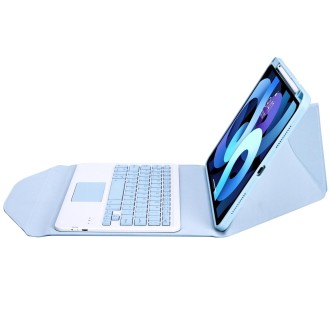 Z098B-A Pen Slot Touchpad Bluetooth Keyboard Leather Tablet Case For iPad Air 10.9 2022/2020(Sky Blue)