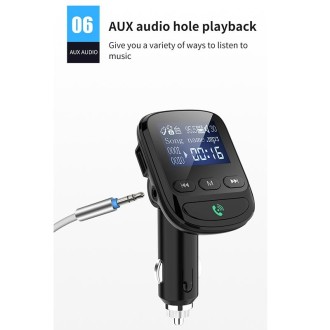 BT06 1.4 inch Car MP3 Player FM Transmitter QC3.0 Quick Charge Support Bluetooth Handsfree / TF Card