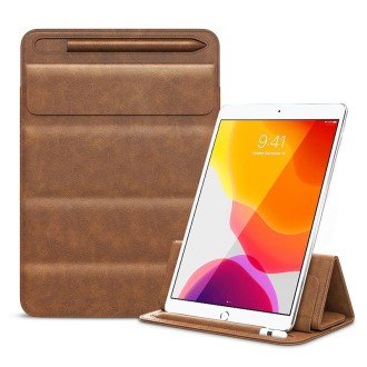 3-fold Stand Magnetic Tablet Sleeve Case Liner Bag For iPad 9.7 / 10.2 / 10.5 / 10.9 / 11 inch(Light Brown)