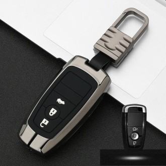 Car Luminous All-inclusive Zinc Alloy Key Protective Case Key Shell for Ford G Style Smart 3-button (Gun Metal)