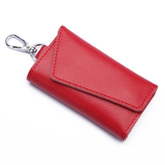 Multifunctional Litchi Texture Leather Keychain Bag Car Key Bag(Red)