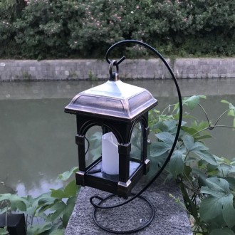 Outdoor Solar Simulation Candle Light Garden Solar Hanging Lamp(Table Lamp-Bronze)