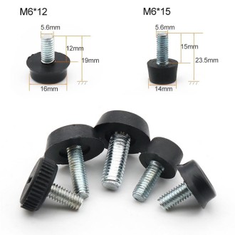 100 PCS Adjustable Foot Pad Furniture Screw Support Stub, M6x15