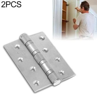 2 PCS Thick Stainless Steel Flat Hinges Home Cabinet Door Hinge, Size: 100x75mm