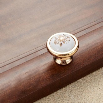 5089 Gold Imitated Zinc Alloy Ceramic Handle for Cabinet Wardrobe Drawer Door