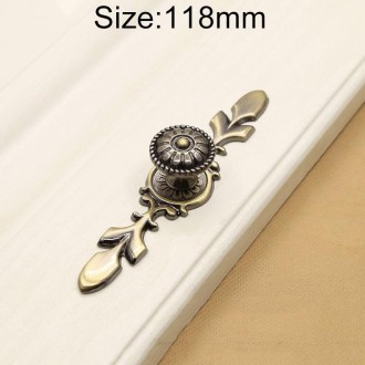 2809 Green Bronze Cabinet Wardrobe Door Drawer Vintage Zinc Alloy Solid Handle, Size: 118mm