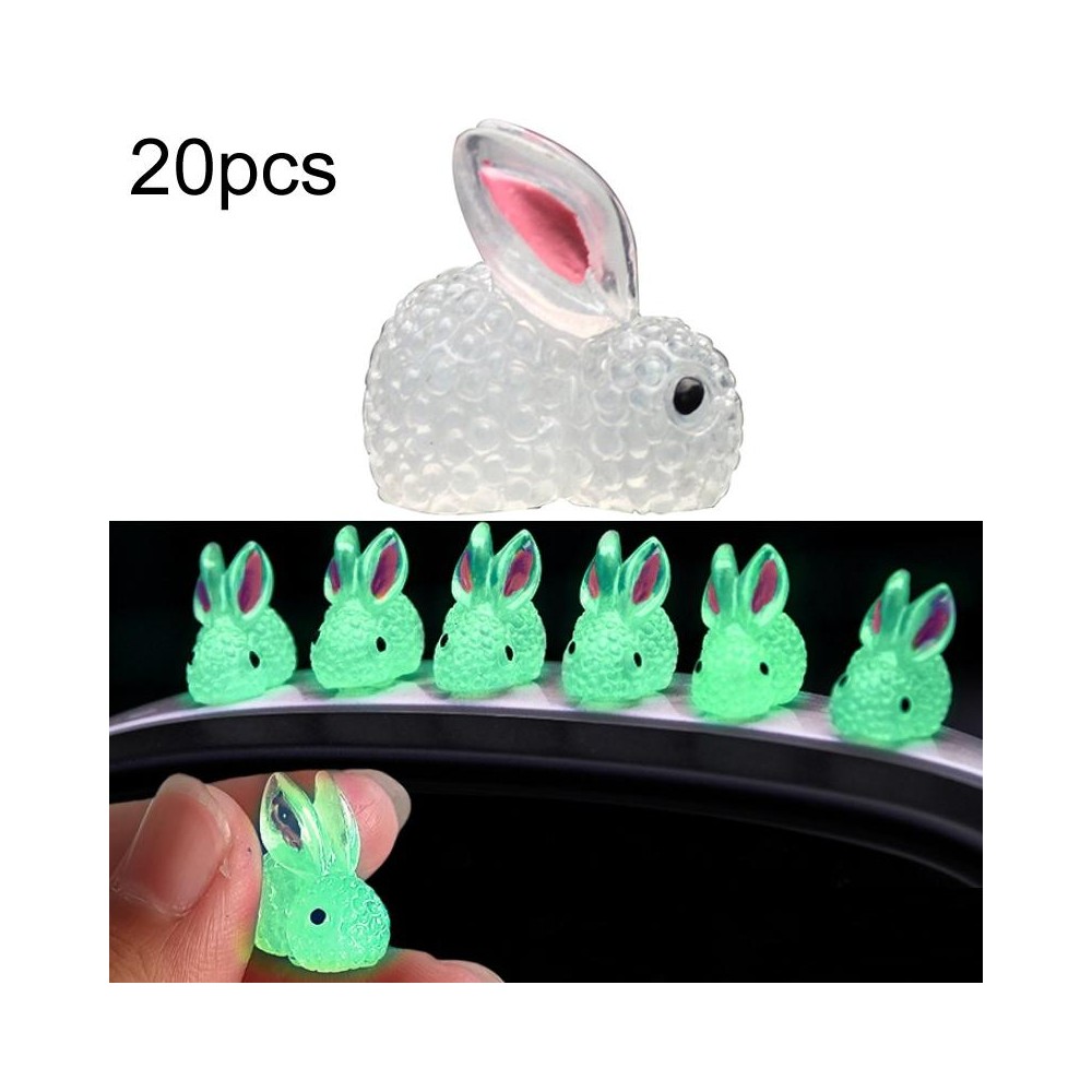 20pcs Large Car Luminous Rabbit Ornament Car Interior Decoration Supplies 