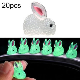 20pcs Small Car Luminous Rabbit Ornament Car Interior Decoration Supplies