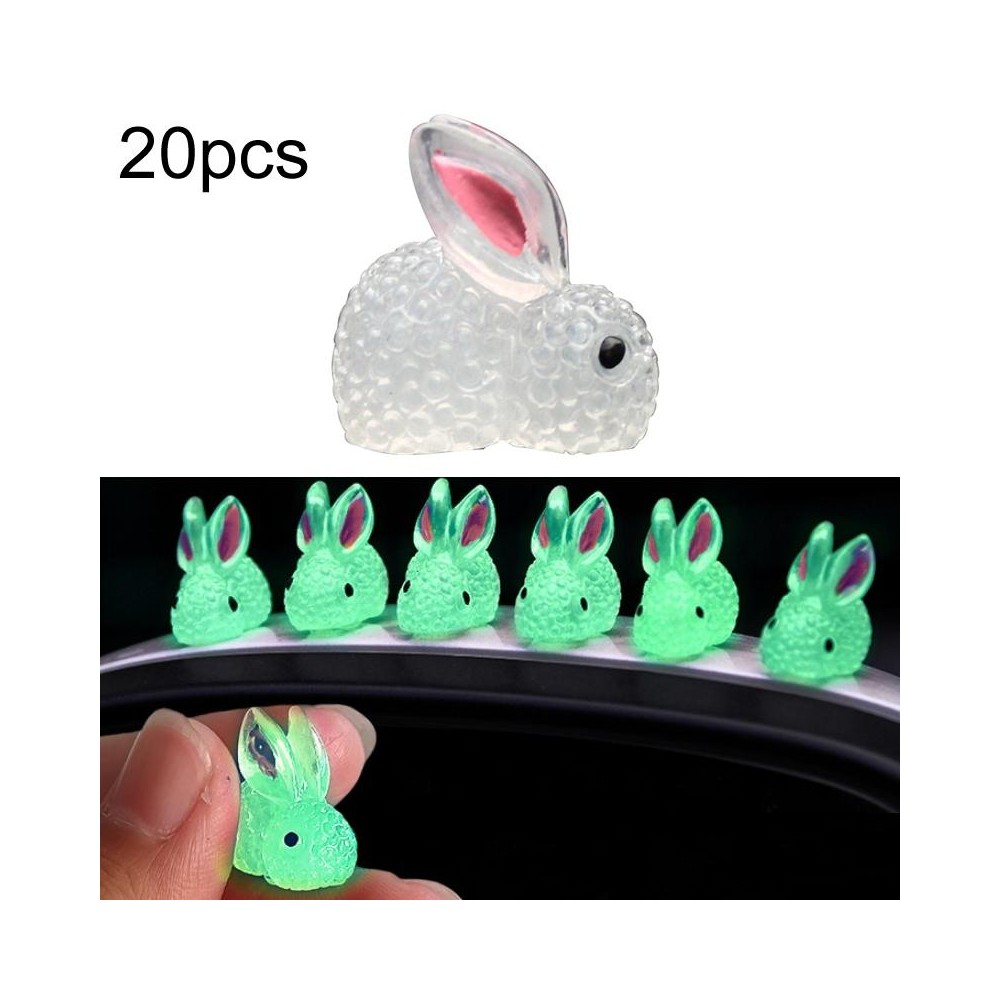 20pcs Small Car Luminous Rabbit Ornament Car Interior Decoration Supplies