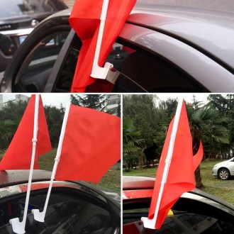 10 PCS 34cm Clip-type Car Window Plastic Flagpole, No Flag