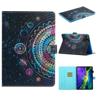 For iPad 11 Pro (2020) Painted Flower Totem Car Line TPU Horizontal Flip Leather Tablet Case with Holder & Card Slot & Sleep / W