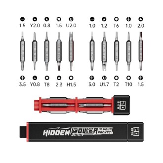 JAKEMY JM-8195 21 in 1 S-2 Bits Square Handle Design Screwdirver(Black)