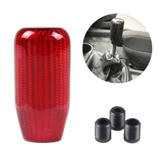 Universal Car Real Carbon Fiber Gear Head (Red)