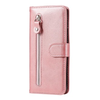 For Realme 10 Pro 5G Calf Texture Zipper Leather Phone Case(Rose Gold)