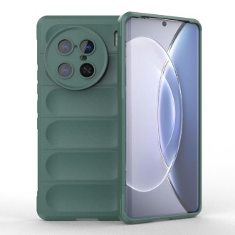 For vivo X90 Pro+ 5G Magic Shield TPU + Flannel Phone Case(Dark Green)