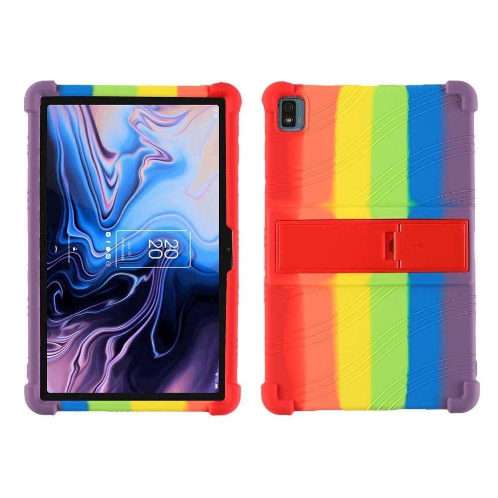 For TCL 10 Tab Max 10.36 inch Silicone Tablet Protective Case with Invisible Bracket(Rainbow)