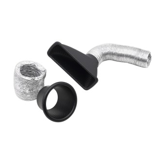 XH-UN099 Carbon Fiber Car Front Bumper Turbo Air Intake Inlet Pipe Air Funnel Kit(Round)