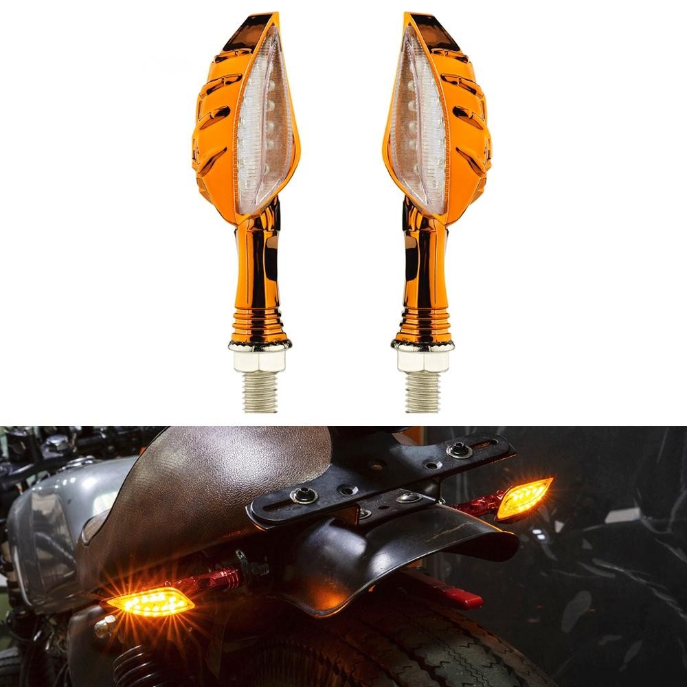 2pcs KC022 Motorcycle 12LEDs Turn Signal Light (Orange)