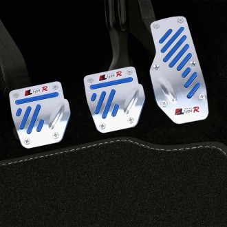 CS-321 3 in 1 Non-Slip Manual Car Truck Pedals Foot Brake Pad Cover Set (Blue)