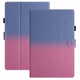 For 8 inch Universal Stitching Gradient Leather Tablet Case(Blue Rose)