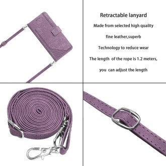 For Xiaomi Redmi Note 11 Pro 4G / 5G Global Skin Feel Stripe Pattern Leather Phone Case with Lanyard(Purple)