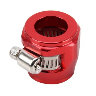 AN10 Car Performance Aluminum Accessories Adapter Nitrite Hose Finisher Adapter Nylon Braided Hose Clamp Red Finish, Random Colo