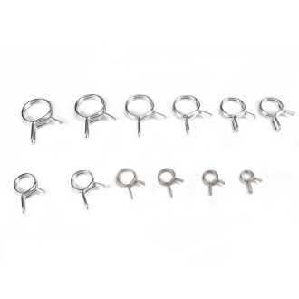 250 PCS Double Wire Spring Tube Clamp Water Pipe Clamps, Size: 5-14mm